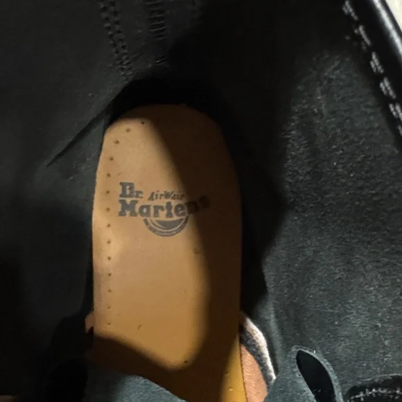 Dr. Martens Black Leather Boots with Yellow Accents - Picture 2 of 5